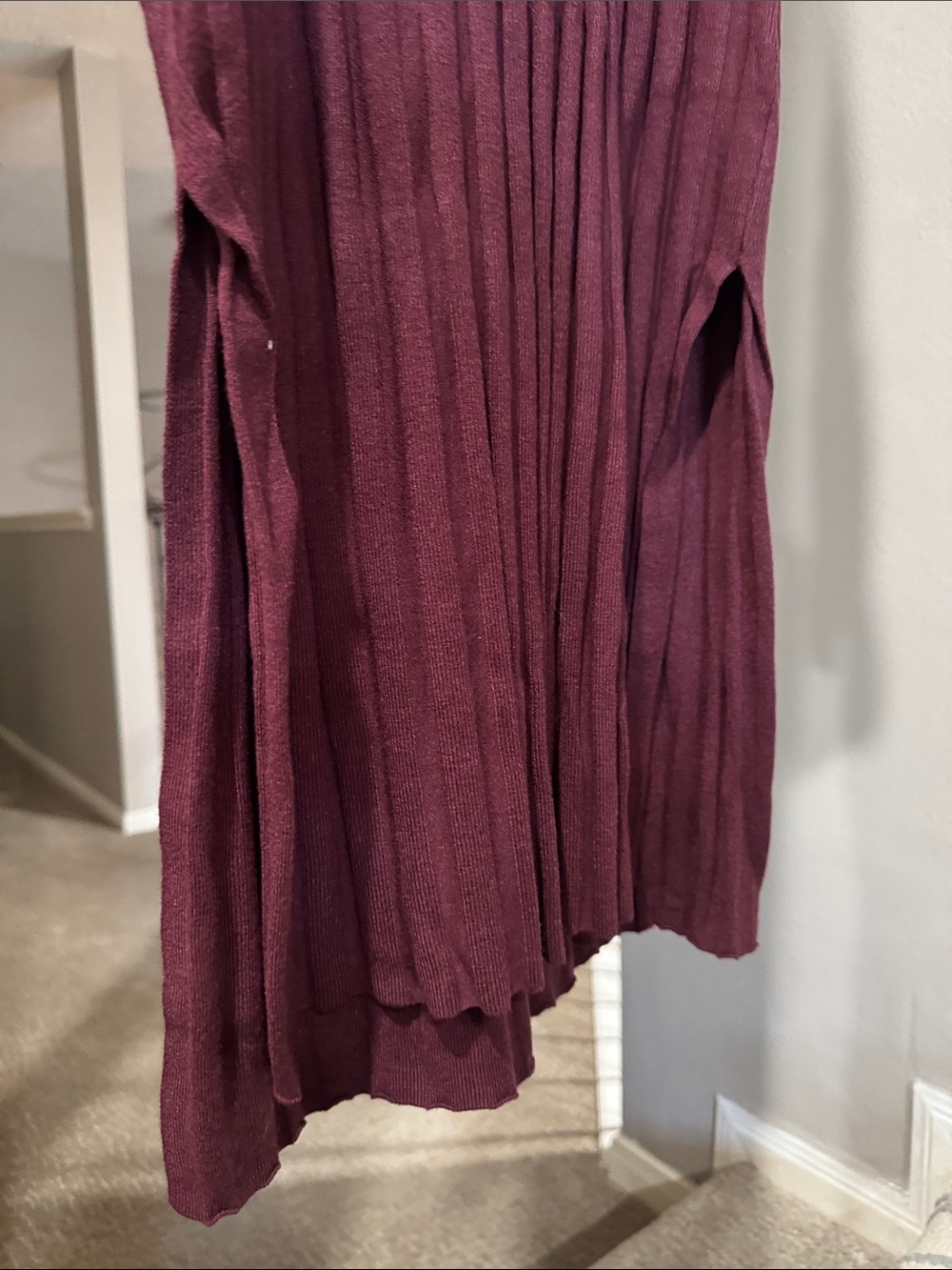 ASOS Burgundy Ribbed Maternity Dress - Picture 3 of 6